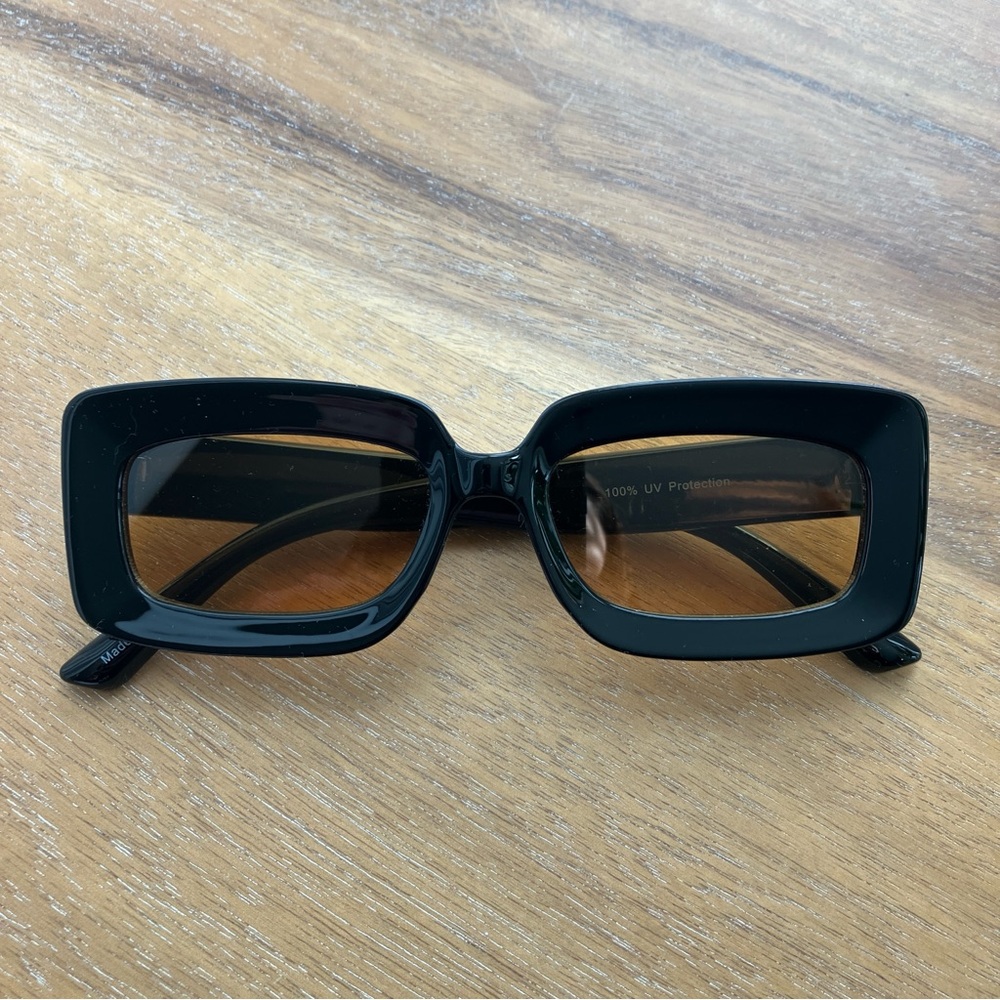 Acrylic Black Square Sunglasses